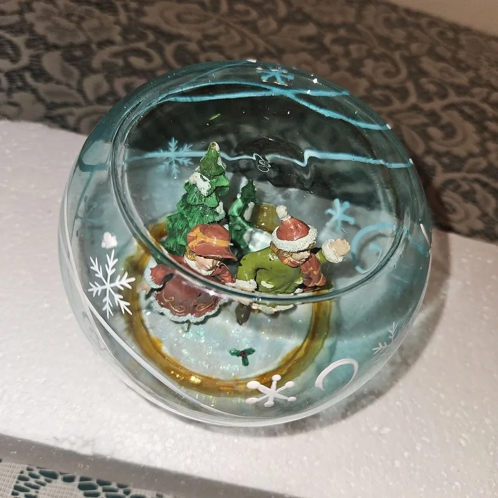 Thomas Pacconi Classics Candle Scenic Painted Glass Ball